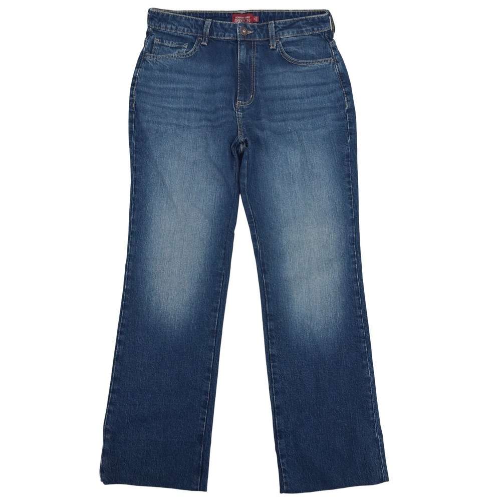 Johnny Was Sasson High Rise Straight Leg Jeans 31 Blue Boho Denim Pants Designer